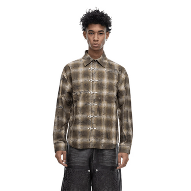 THE BOY HAS NO PATIENCE BLOOD MOON NIGHT HOT DIAMOND SHIRT / BROWN