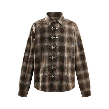 THE BOY HAS NO PATIENCE BLOOD MOON NIGHT HOT DIAMOND SHIRT / BROWN