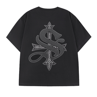 SUPPLIER VINTAGE WASH VARIOUS CROSS TEE / BLACK