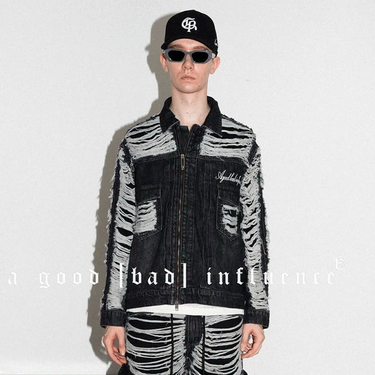 A GOOD BAD INFLUENCE CRUSH CARGO DENIM JACKET