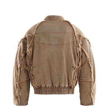THE BOY HAS NO PATIENCE DISCIPLE BIKER DENIM JACKET / SAND