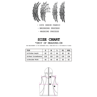 THE BOY HAS NO PATIENCE ECLIPSE OF THE BLOOD MOON BRUSHED TEXTURE DENIM HOODED VEST / GREEN