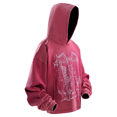 THE BOY HAS NO PATIENCE NIGHT OF THE BLOOD MOON KNIGHT HOODIE / DARK PINK