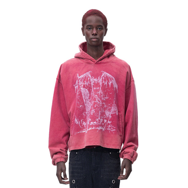 THE BOY HAS NO PATIENCE NIGHT OF THE BLOOD MOON KNIGHT HOODIE / DARK PINK