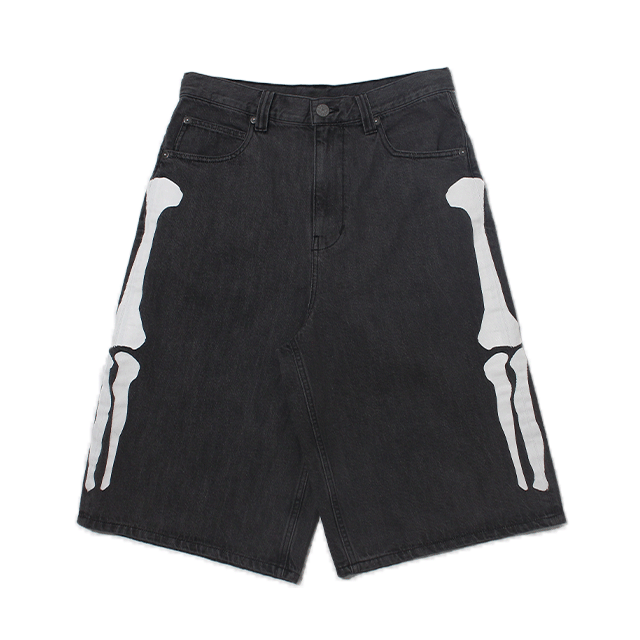 VANSON SKELTON BONES DENIM SHORTS / BLACK – 【dugout clothes】人気 VANSON SKELTON BONES DENIM SHORTS / BLACK – 【dugout clothes】人気