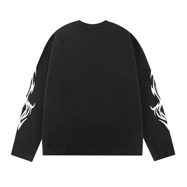 SUPPLIER TRIBAL FIRE PATTERN THERMAL IONG SLEEVES / BLACK