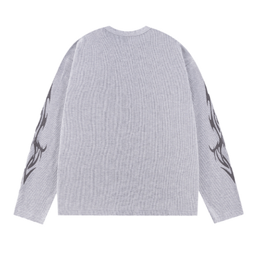 SUPPLIER TRIBAL FIRE PATTERN THERMAL IONG SLEEVES / GRAY