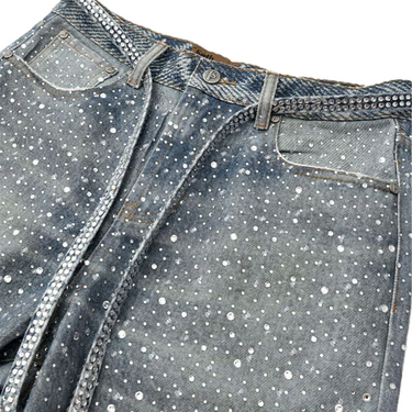 BIRTH OF ROYAL CHILD 3D PRINTING WASHED FULL DIAMOND DENIM / BLUE