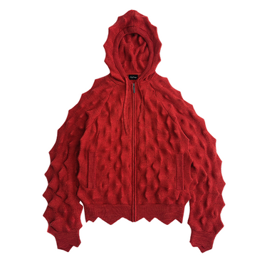 MAD FRENZY SPIKED ZIP-HOODIE / RED