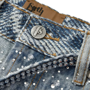 BIRTH OF ROYAL CHILD 3D PRINTING WASHED FULL DIAMOND DENIM / BLUE