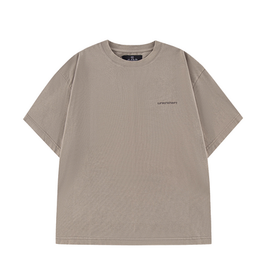 UNKNOWN OUTLINE CROSS RHINESTONE TEE / BEIGE