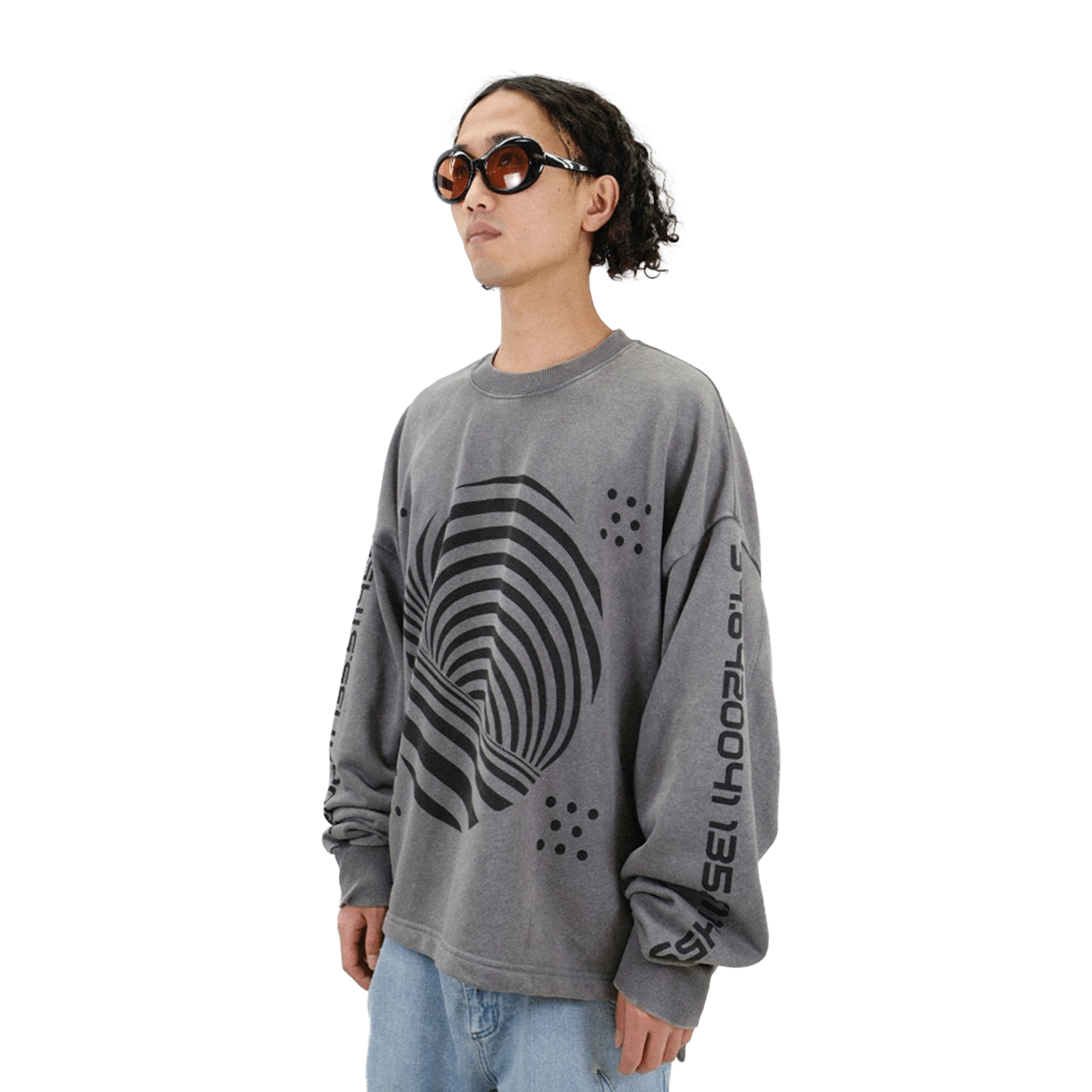 HYPOCRITE magicalcircle vintagewash crewneck cutsweat / GRAY 