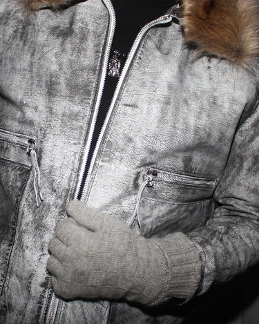 A GOOD BAD INFLUENCE WHITE SHARK LEATHER JACKET