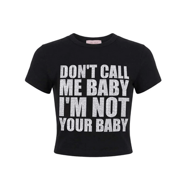 SupBaby by SUPPLIER I'm Not Your Baby Cropped Tee BLACK