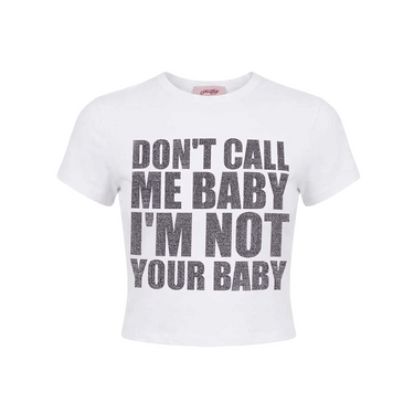 SupBaby by SUPPLIER I'm Not Your Baby Cropped Tee WHITE