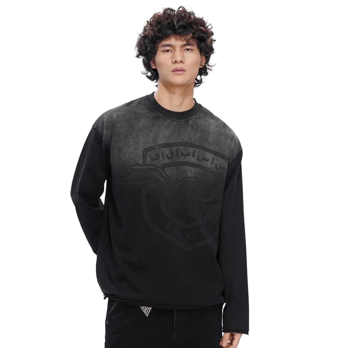 VALABASAS AIR BLACK CREWNECK LS TEE – 【dugout clothes】人気 