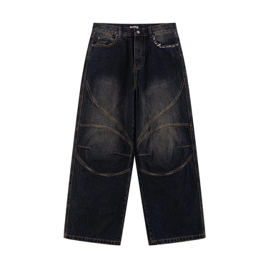 SUPPLIER SWITCHING PIERCED BAGGY JEANS