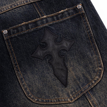 SUPPLIER SWITCHING PIERCED BAGGY JEANS