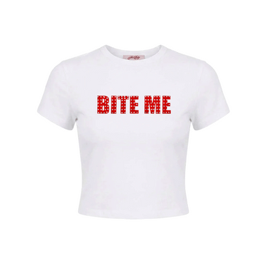 SupBaby by SUPPLIER Bite Me Rhinestone Cropped Tee