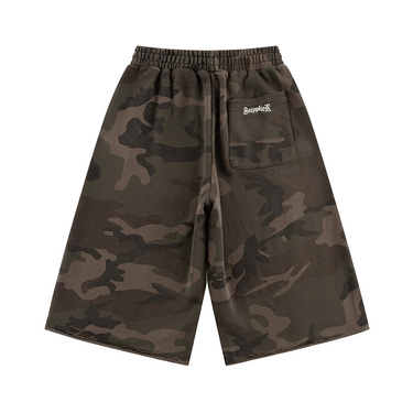 SUPPLIER CAMOUFLAGE BAGGY SWEAT SHORTS / KHAKI