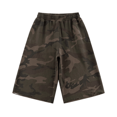 SUPPLIER CAMOUFLAGE BAGGY SWEAT SHORTS / KHAKI