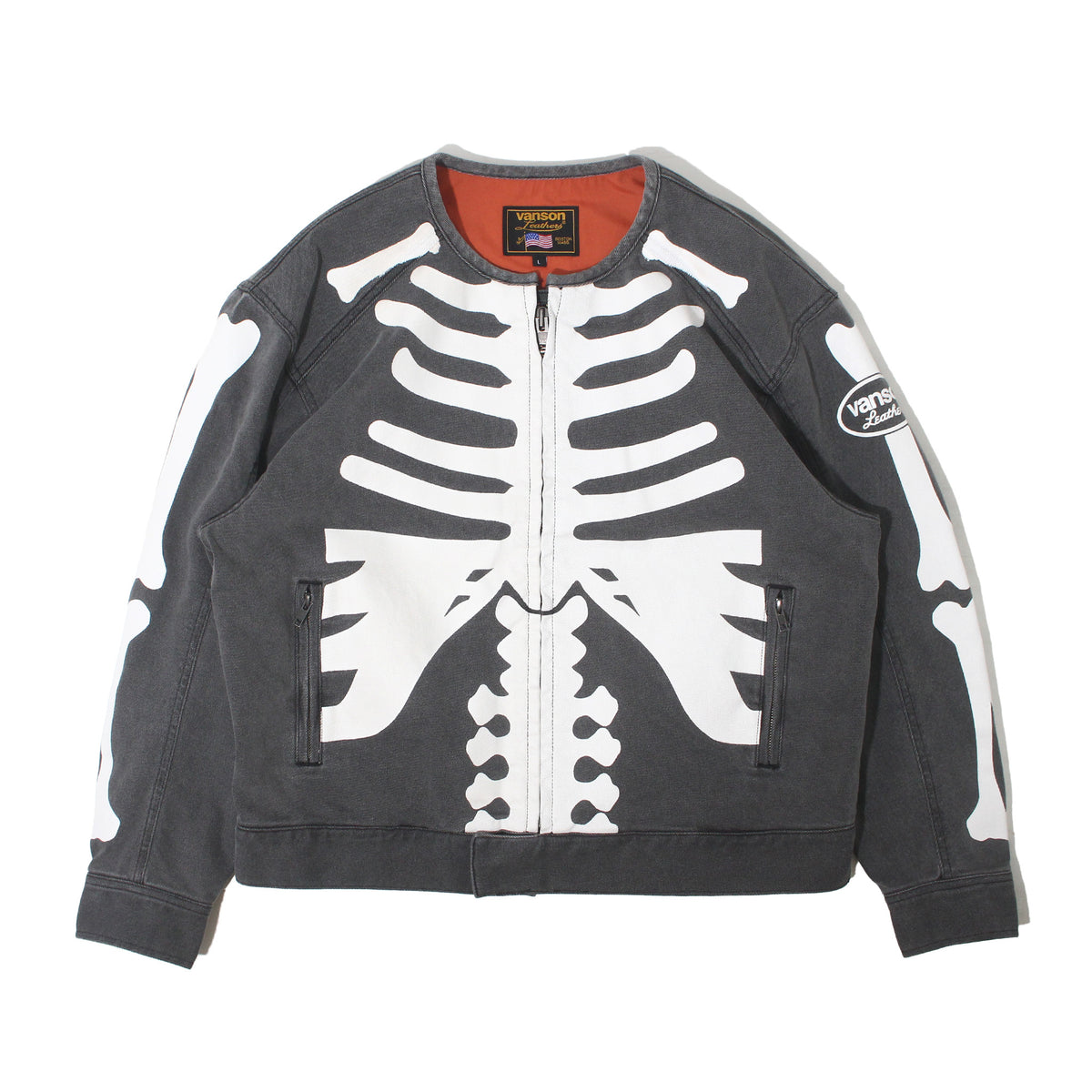 VANSON SKELTON BONES DENIM RIDERS JACKET – 【dugout clothes】人気 