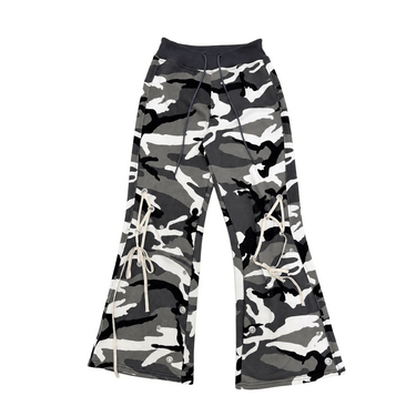 【予約商品】FICTIO STRING WHITE CAMO FLARE PANTS