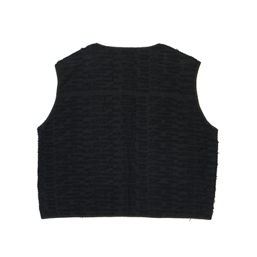FULL DISTRESSED UTILITY VEST / BLACK