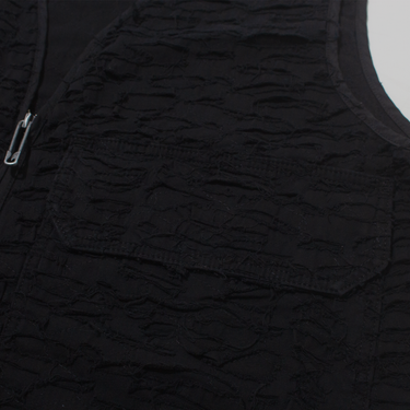 FULL DISTRESSED UTILITY VEST / BLACK