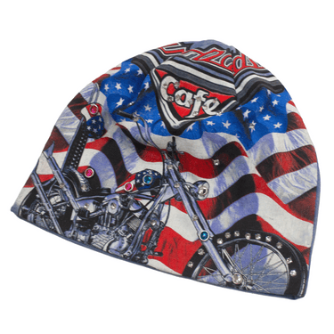 RIVA×DUGOUT VINTAGE HARLEY BEANIE CLAY AMERICAN PRINT