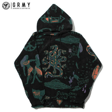 GRIMEY LOST BOYS ALL OVER JACQUARD SHERPA HOODIE フーディー