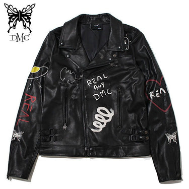 DMC KAL X REALBUY FULL PRINT LEATHER JACKET レザージャケット