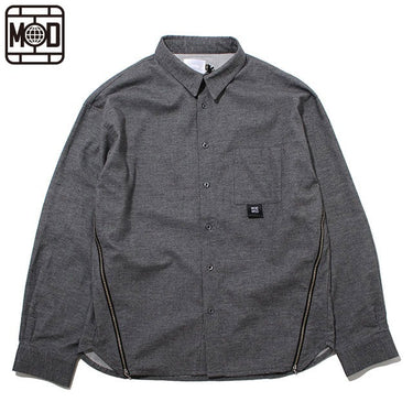 MOD WRLD ZIPPER FLARE FLANNEL SHIRTS PLAIN (2色展開)