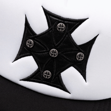 SUPPLIER IRON CROSS LEATHER PATCH MESH CAP