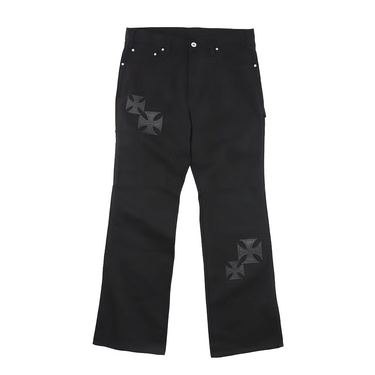 MINDSEEKER × Dickies Iron Cross Patch Flare Carpenter Pants / BLACK