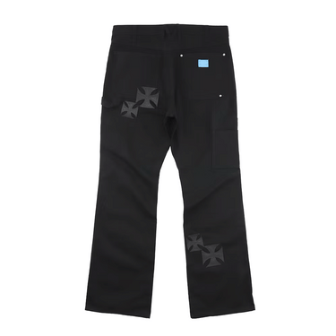 MINDSEEKER × Dickies Iron Cross Patch Flare Carpenter Pants / BLACK