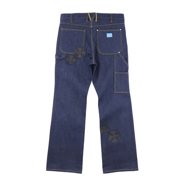 MINDSEEKER × Dickies Iron Cross Patch Flare Carpenter Pants / INDIGO