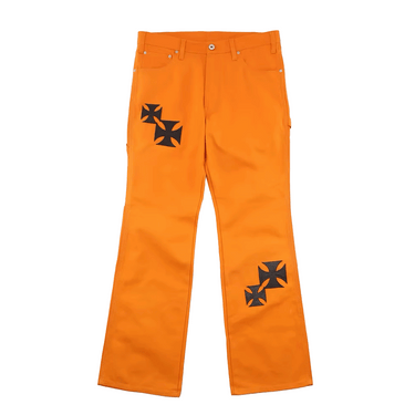 MINDSEEKER × Dickies Iron Cross Patch Flare Carpenter Pants / ORANGE