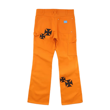 MINDSEEKER × Dickies Iron Cross Patch Flare Carpenter Pants / ORANGE