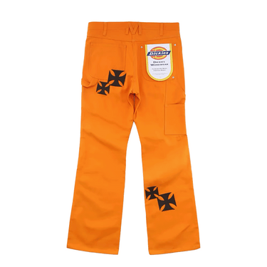 MINDSEEKER × Dickies Iron Cross Patch Flare Carpenter Pants / ORANGE