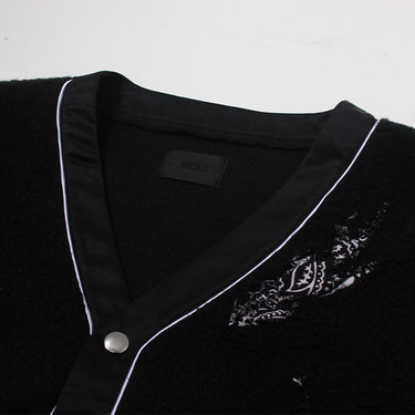 MOD WRLD × "RIVA" MARBLE BOA CARDIGAN  / BLACK