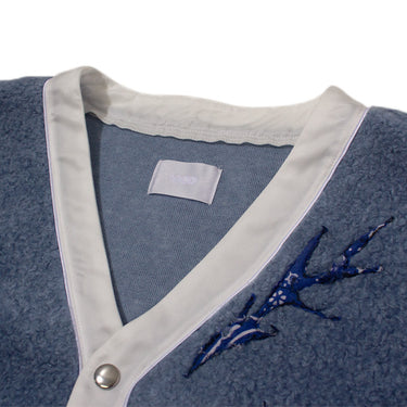MOD WRLD × "RIVA" MARBLE BOA CARDIGAN  / BLUE