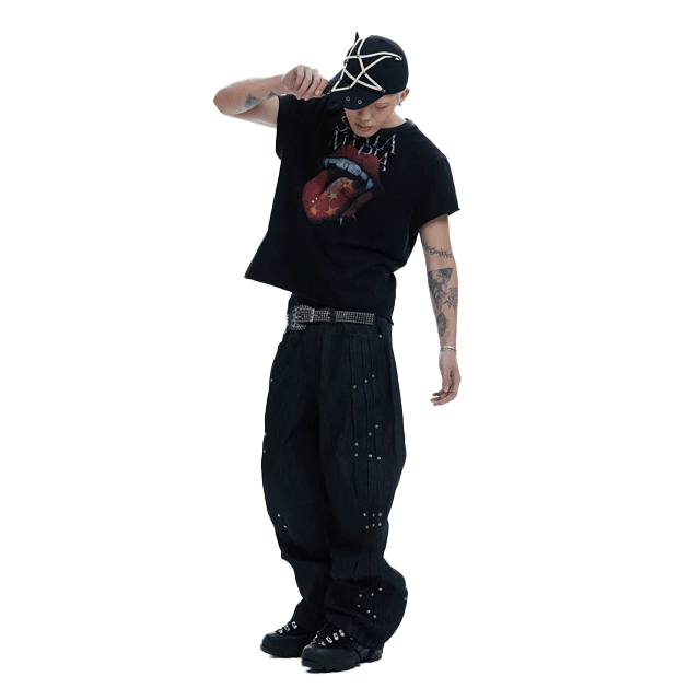 DND4DES RIVETED PLEATED DENIM – 【dugout clothes】人気ストリート DND4DES RIVETED PLEATED DENIM – 【dugout clothes】人気ストリート
