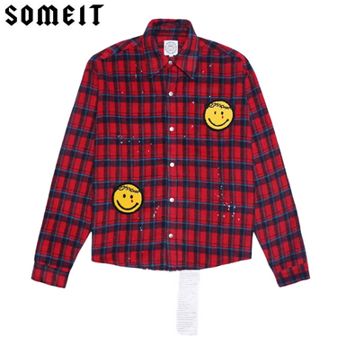 SOMEIT VINTAGE SHIRTS JACKET / RED