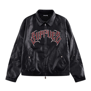 SUPPLIER STUDDED FAUX LEATHER JACKET