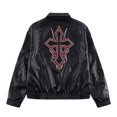 SUPPLIER STUDDED FAUX LEATHER JACKET