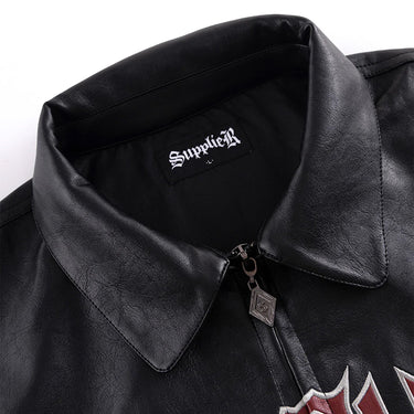 SUPPLIER STUDDED FAUX LEATHER JACKET