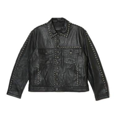 A GOOD BAD INFLUENCE STUDS LEATHER JACKET / BLACK