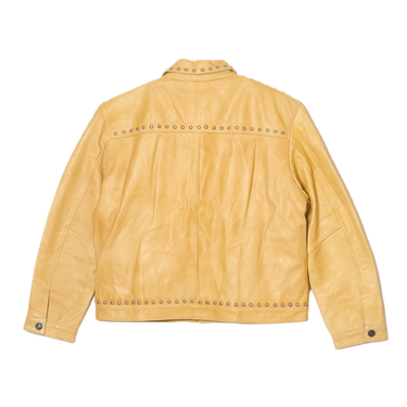 A GOOD BAD INFLUENCE STUDS LEATHER JACKET / YELLOW