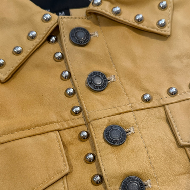 A GOOD BAD INFLUENCE STUDS LEATHER JACKET / YELLOW